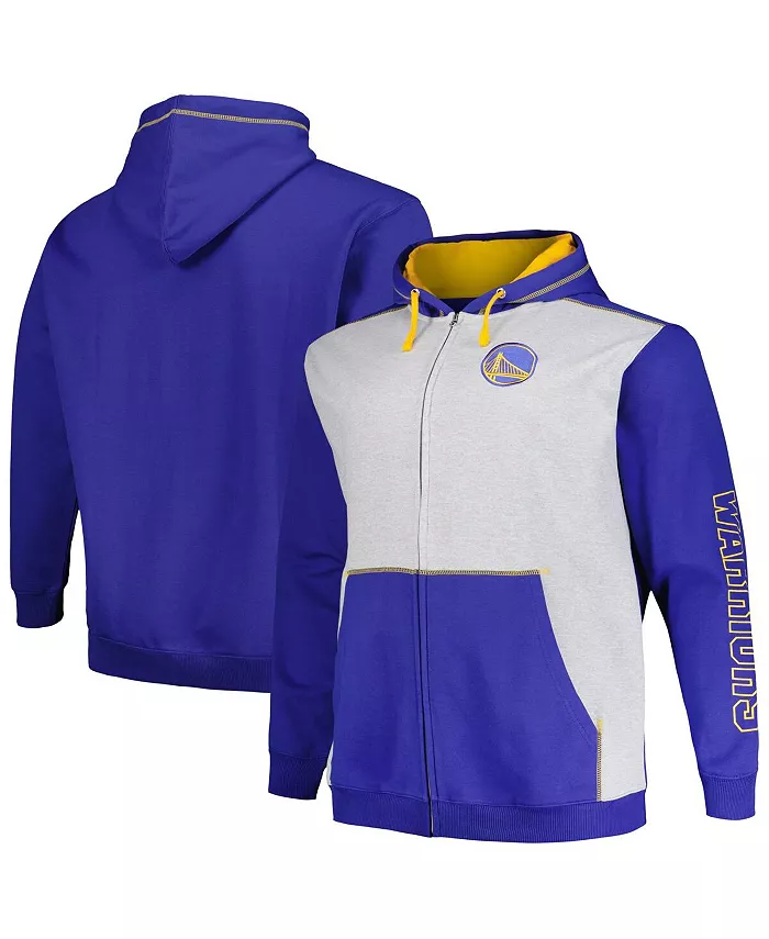 Мужская контрастная худи с молнией и стежками Golden State Warriors Big Tall в цветах Royal/Heather Gray Fanatics
Мужская контрастная худи с молнией и стежками Golden State Warriors Big Tall в цветах Royal/Heather Gray Fanatics
