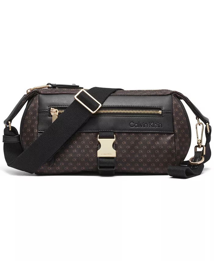 Элора Мини-сумка с молнией через плечо из нейлона Signature Calvin Klein, коричневый 
Элора Мини-сумка с молнией через плечо из нейлона Signature Calvin Klein, коричневый