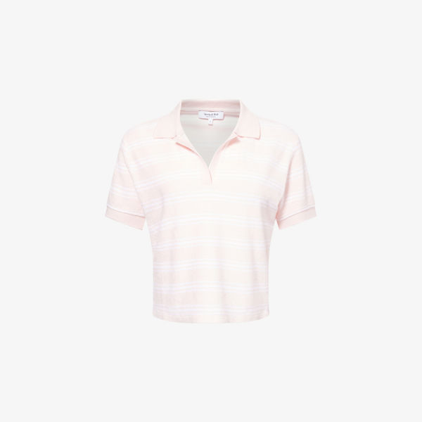 Поло Sporty & Rich из хлопкового трикотажа в полоску, розовый
Поло Sporty & Rich из хлопкового трикотажа в полоску, розовый
