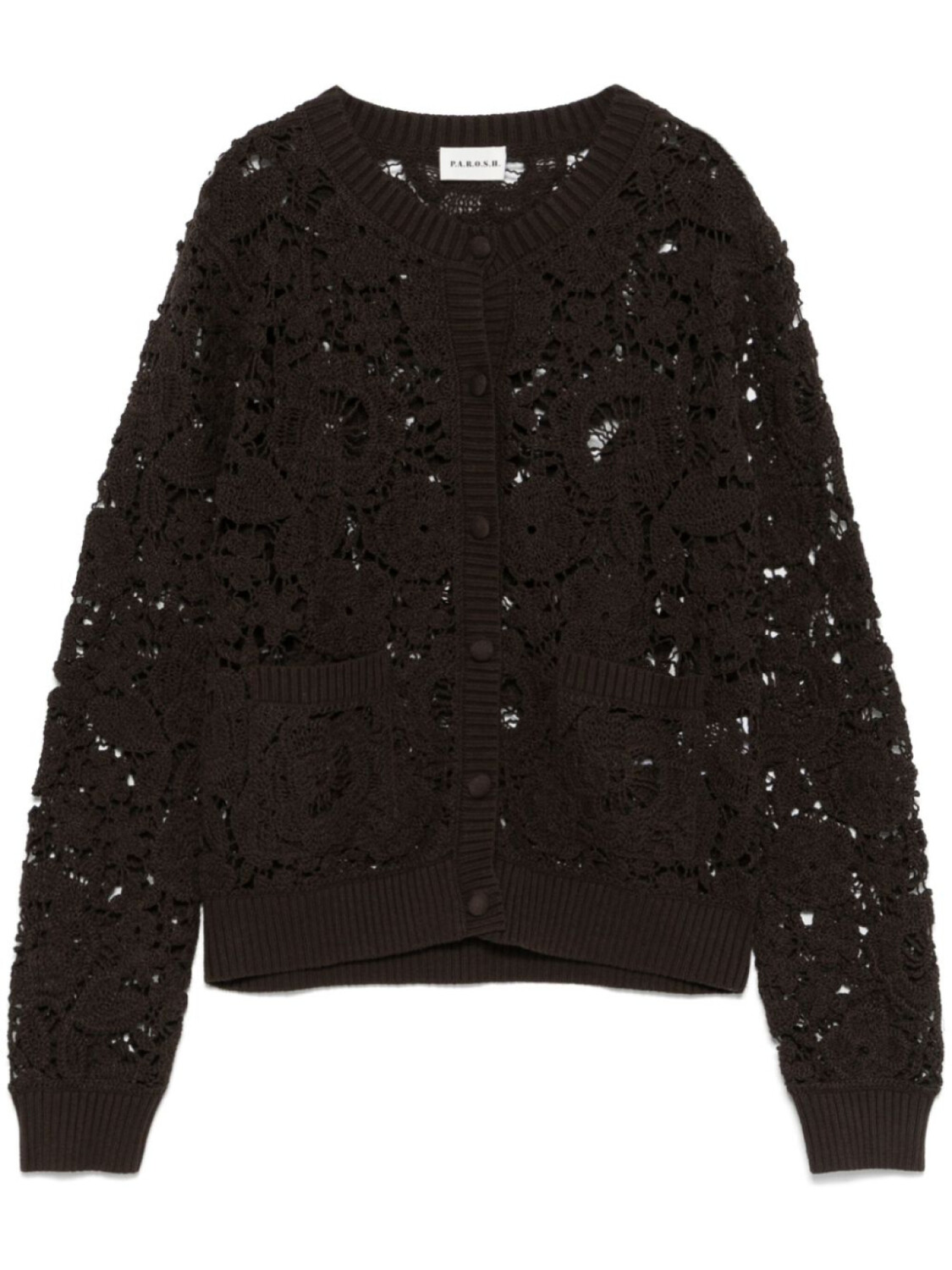 P.A.R.O.S.H. кардиган рыхлой вязки, коричневый 
P.A.R.O.S.H. кардиган рыхлой вязки, коричневый