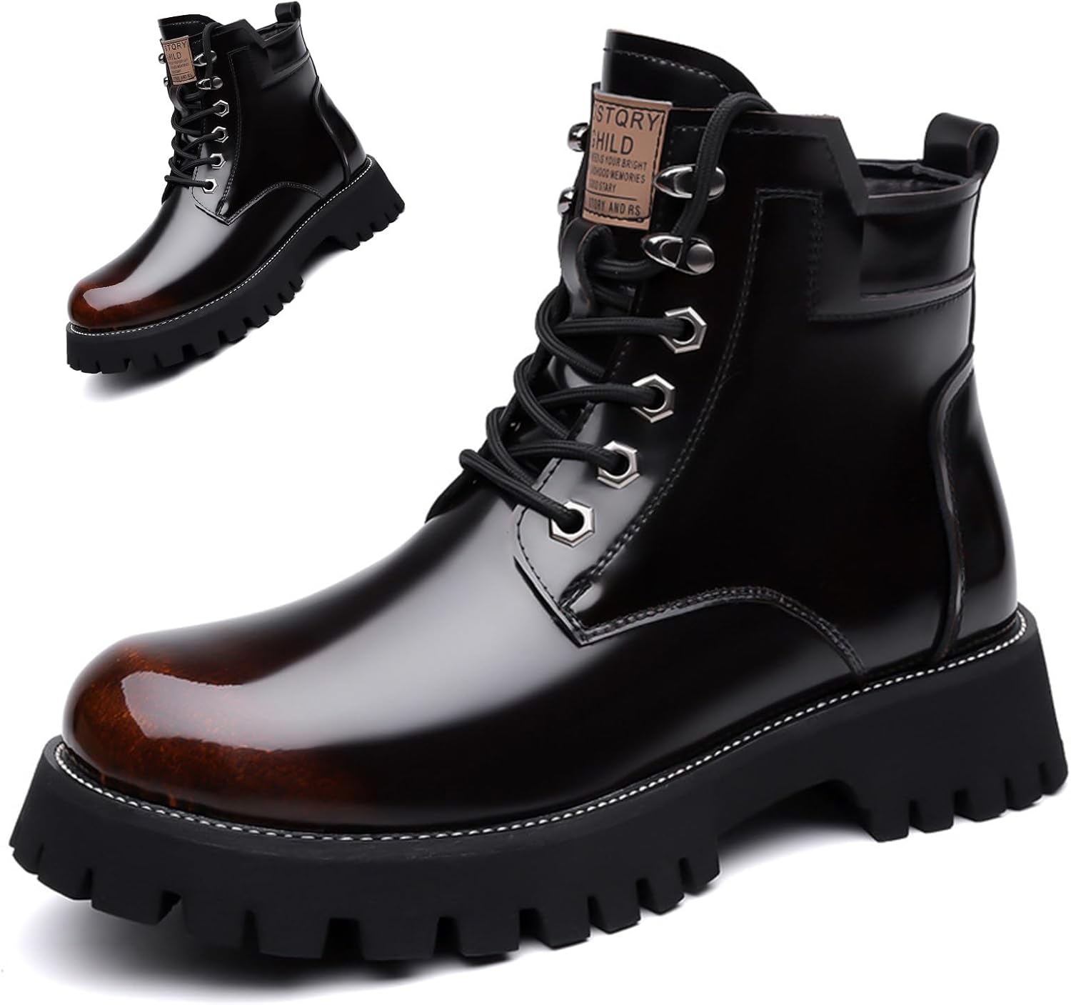 Мужские кожаные ботинки на платформе военного стиля, модные, удобные, с боковой молнией, круглым носком, шнуровкой, массивной протекторной подошвой, противоскользящие, мотоботы для работы и бизнеса Nxnbhsl, коричневый
Мужские кожаные ботинки на платформе военного стиля, модные, удобные, с боковой молнией, круглым носком, шнуровкой, массивной протекторной подошвой, противоскользящие, мотоботы для работы и бизнеса Nxnbhsl, коричневый