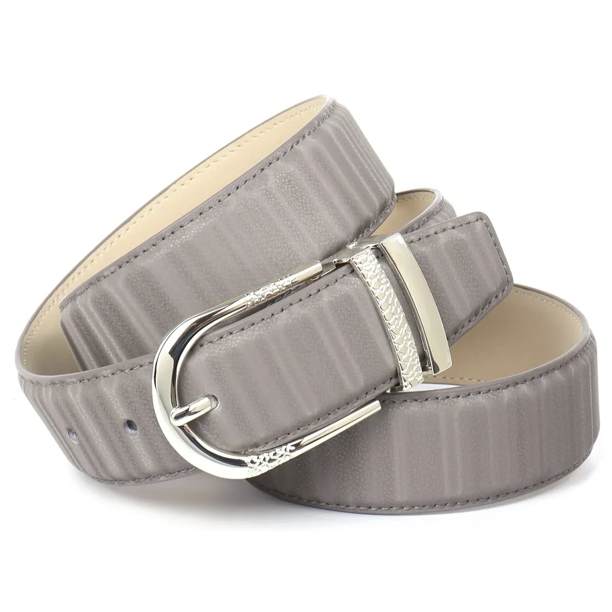 Кожаный ремень Anthoni Crown с изящной пряжкой серебристого цвета, серый
Кожаный ремень Anthoni Crown с изящной пряжкой серебристого цвета, серый