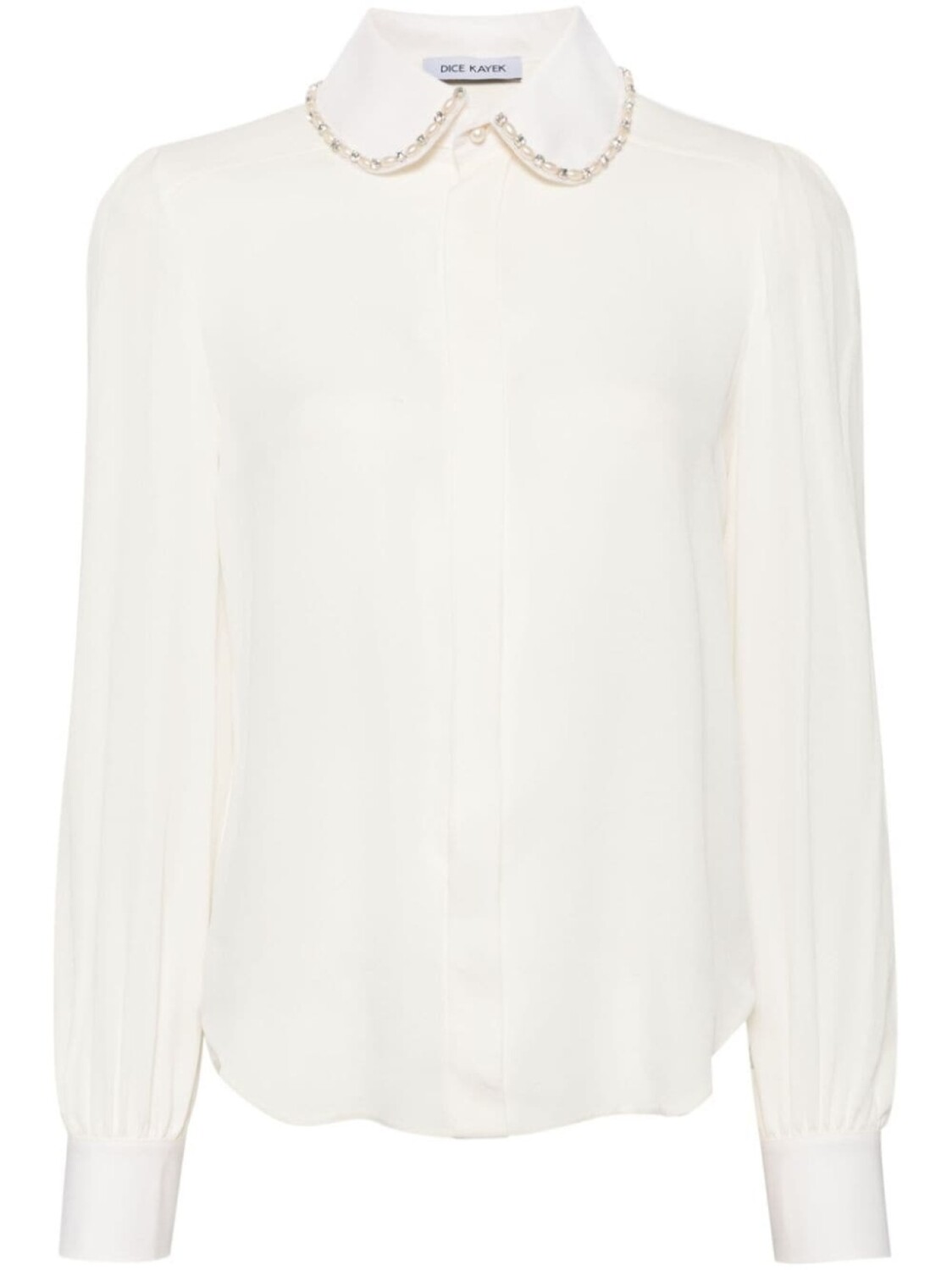 Dice Kayek шелковая рубашка с декорированным воротником, белый
Dice Kayek шелковая рубашка с декорированным воротником, белый