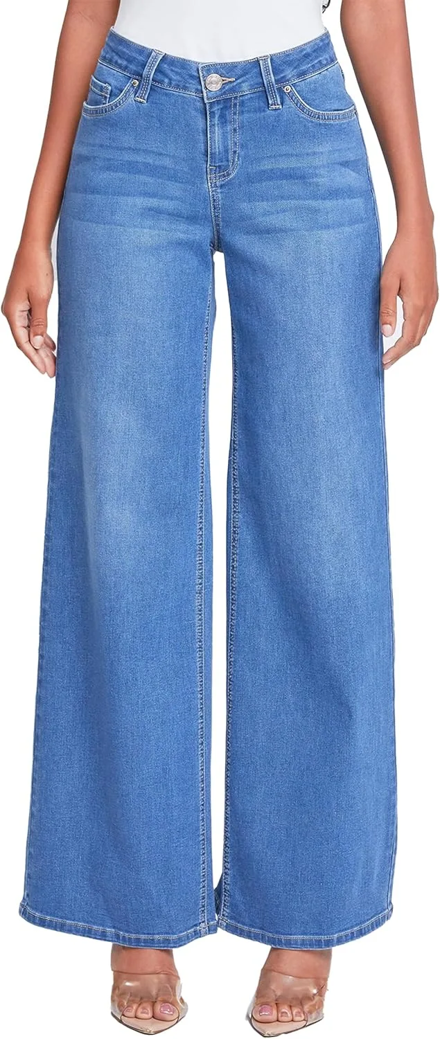 YMI Women's Essential Low Rise Wide Leg Jeans
YMI Women's Essential Low Rise Wide Leg Jeans