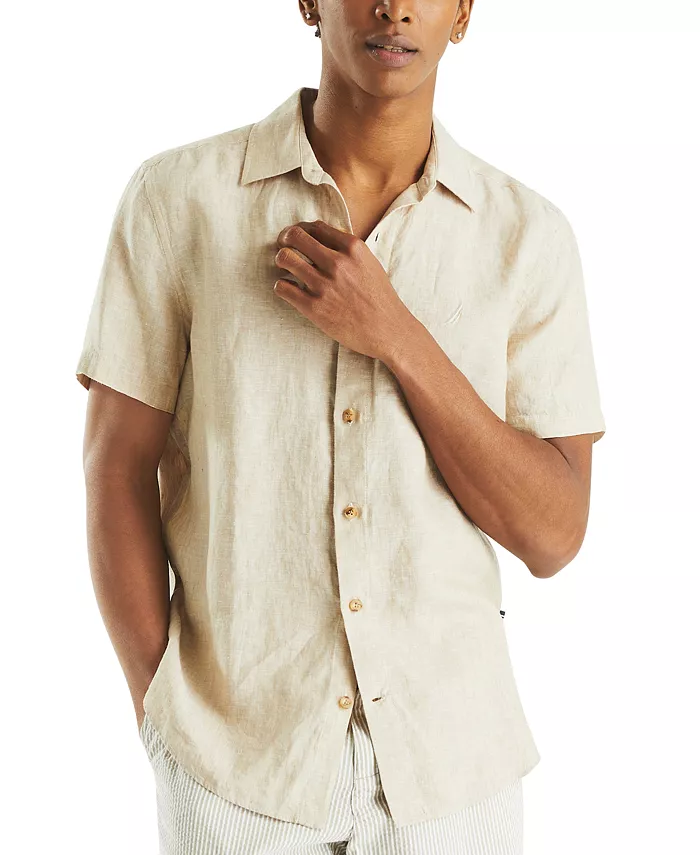 Мужская классическая рубашка из льна с коротким рукавом Nautica, коричневый/бежевый
Мужская классическая рубашка из льна с коротким рукавом Nautica, коричневый/бежевый