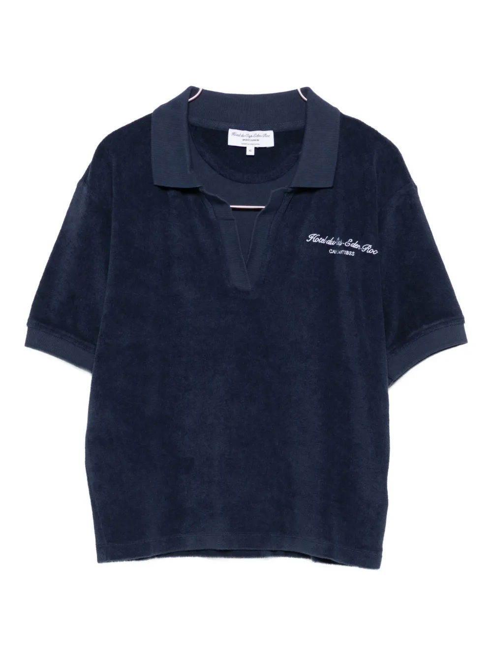 Вышитый топ-поло из хлопкового махрового материала Sporty & Rich, синий
Вышитый топ-поло из хлопкового махрового материала Sporty & Rich, синий