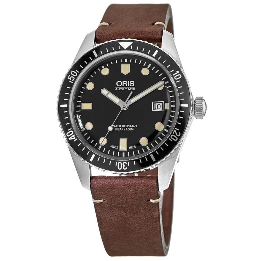 Oris Divers Sixty-Five Automatic мужские часы с черным циферблатом и кожаным ремешком 01 733 7720 4054-07 5 21 45
Oris Divers Sixty-Five Automatic мужские часы с черным циферблатом и кожаным ремешком 01 733 7720 4054-07 5 21 45