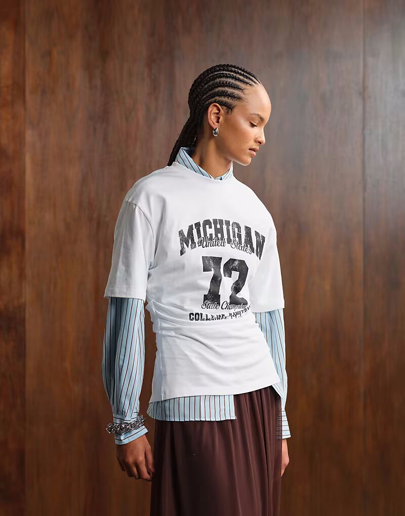 Футболка с корсетной талией и университетской графикой кремового цвета Asos Design, Бежевый, Футболка с корсетной талией и университетской графикой кремового цвета Asos Design
Футболка с корсетной талией и университетской графикой кремового цвета Asos Design, Бежевый, Футболка с корсетной талией и университетской графикой кремового цвета Asos Design