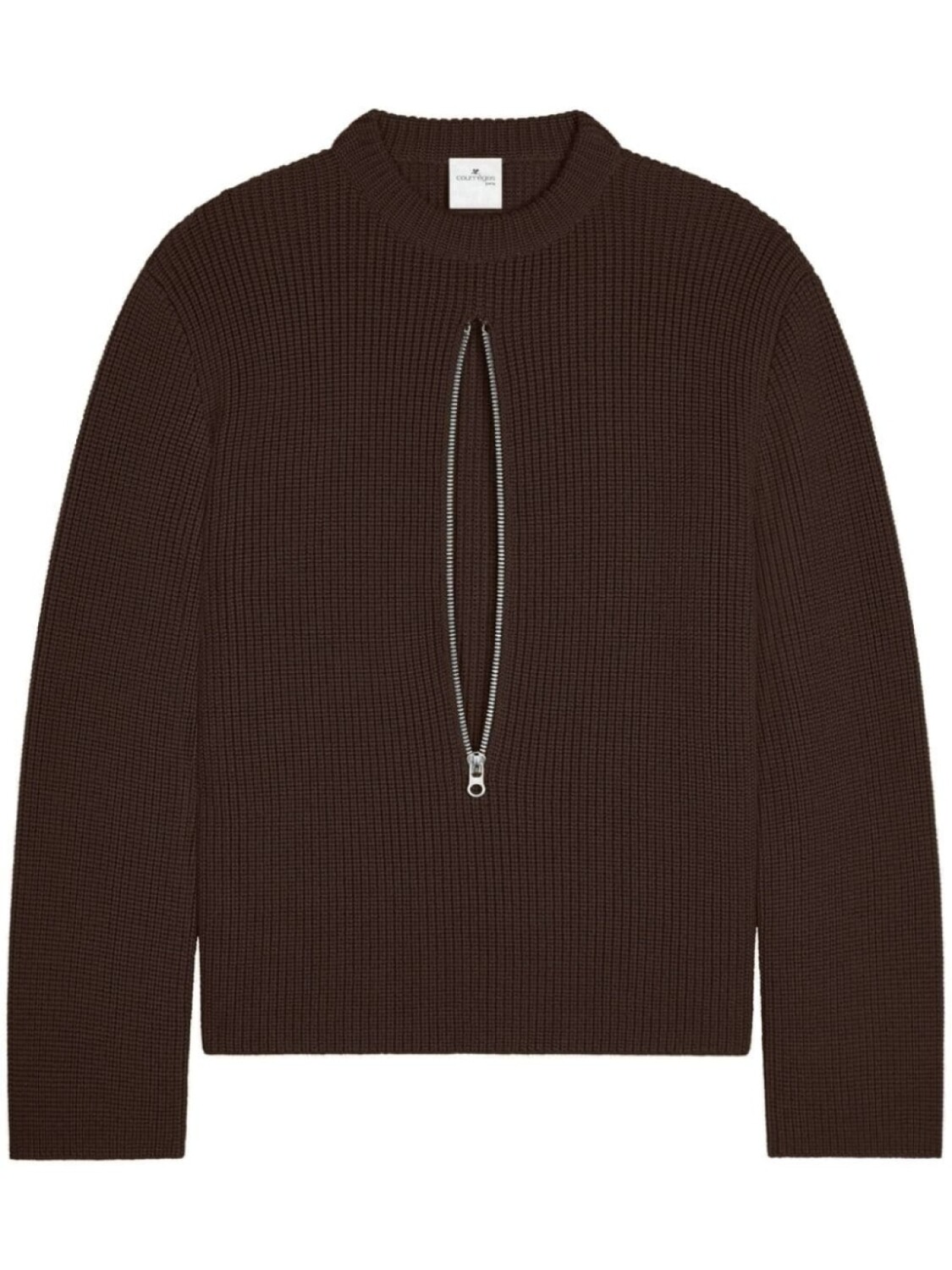Свитер в рубчик на молнии Courrèges, коричневый
Свитер в рубчик на молнии Courrèges, коричневый