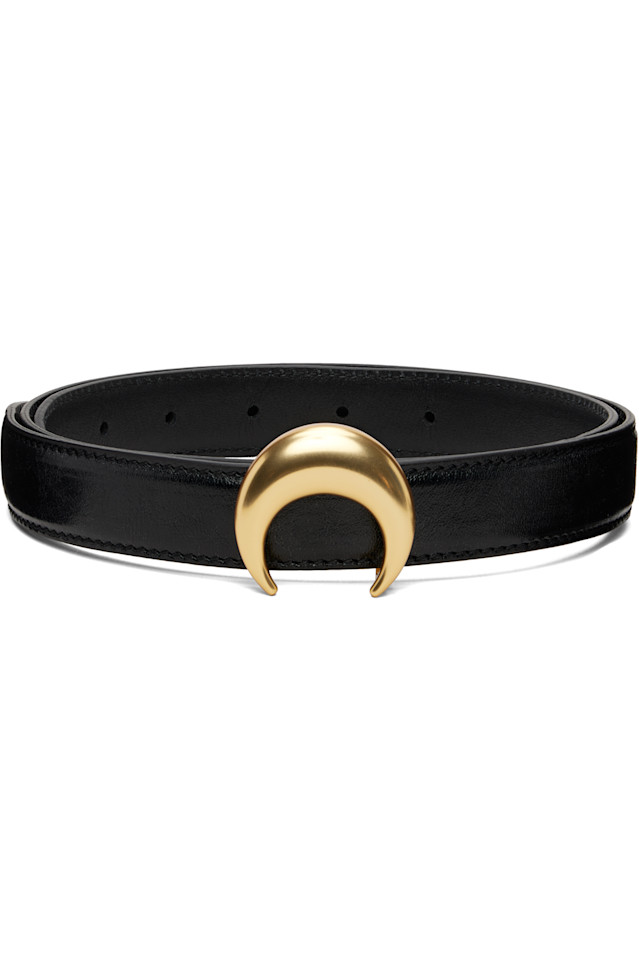 Marine Serre Черный гладкий кожаный пояс в форме полумесяца
Marine Serre Черный гладкий кожаный пояс в форме полумесяца