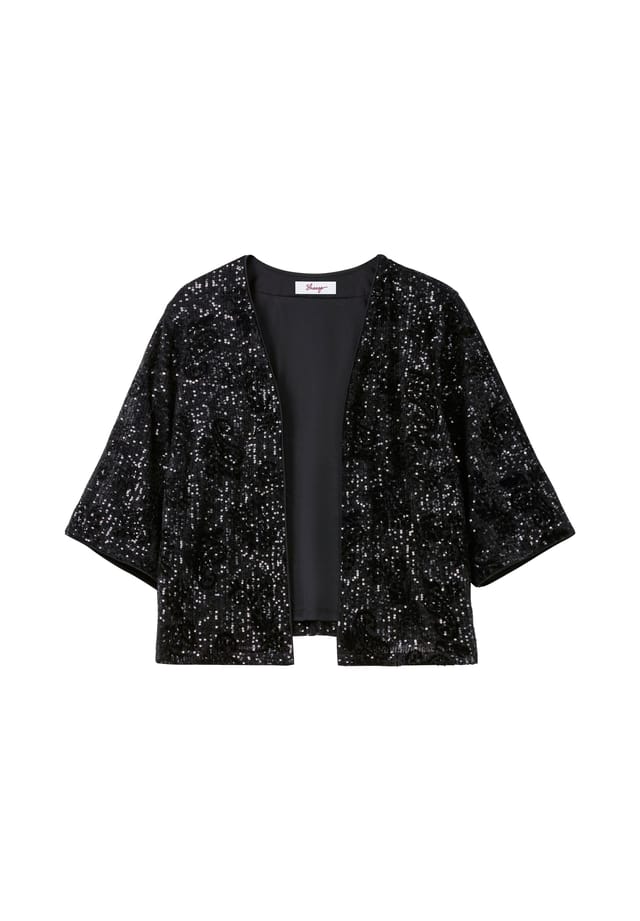 Блузка-Жакет с пайетками и рукавами 3/4 Sheego, черный
Блузка-Жакет с пайетками и рукавами 3/4 Sheego, черный