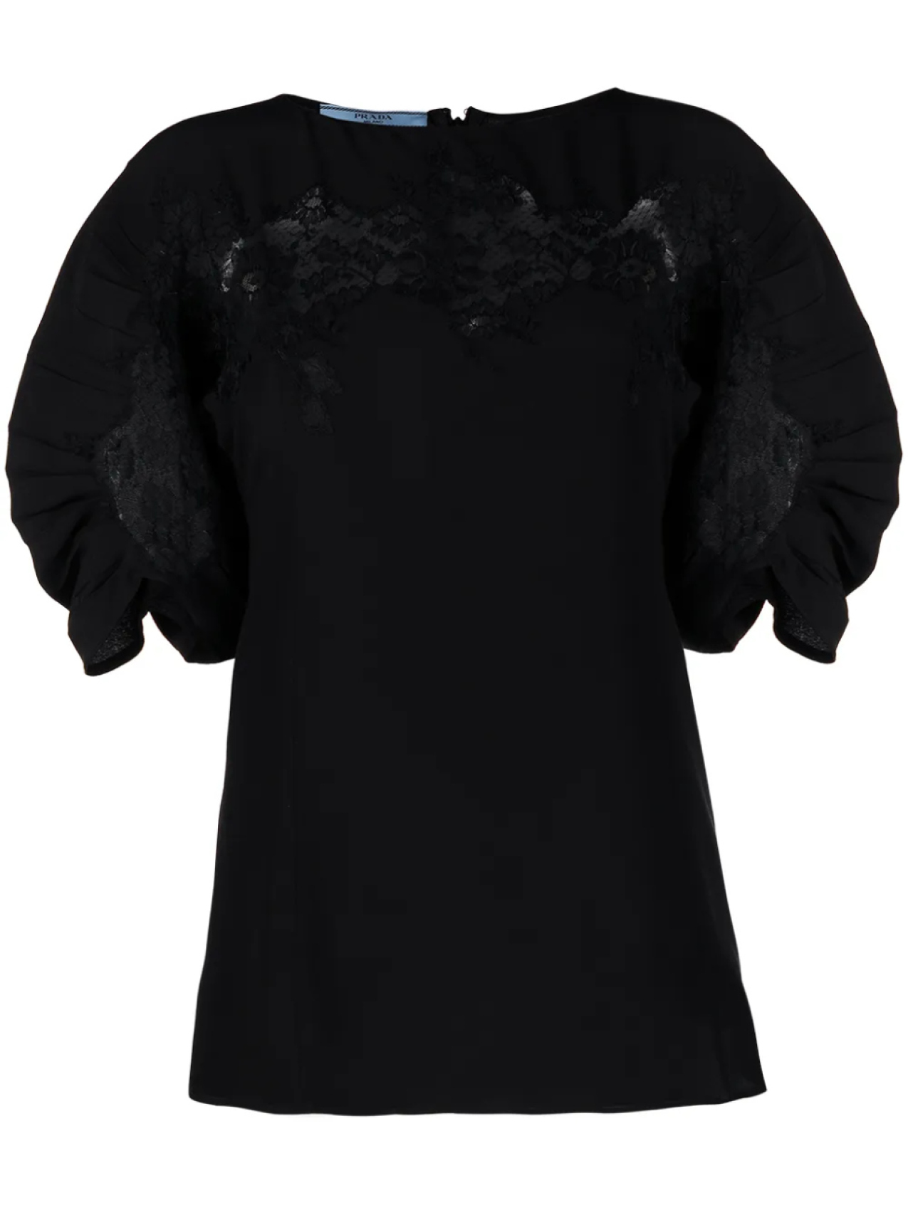 Prada шелковая блузка с кружевной вставкой, черный
Prada шелковая блузка с кружевной вставкой, черный