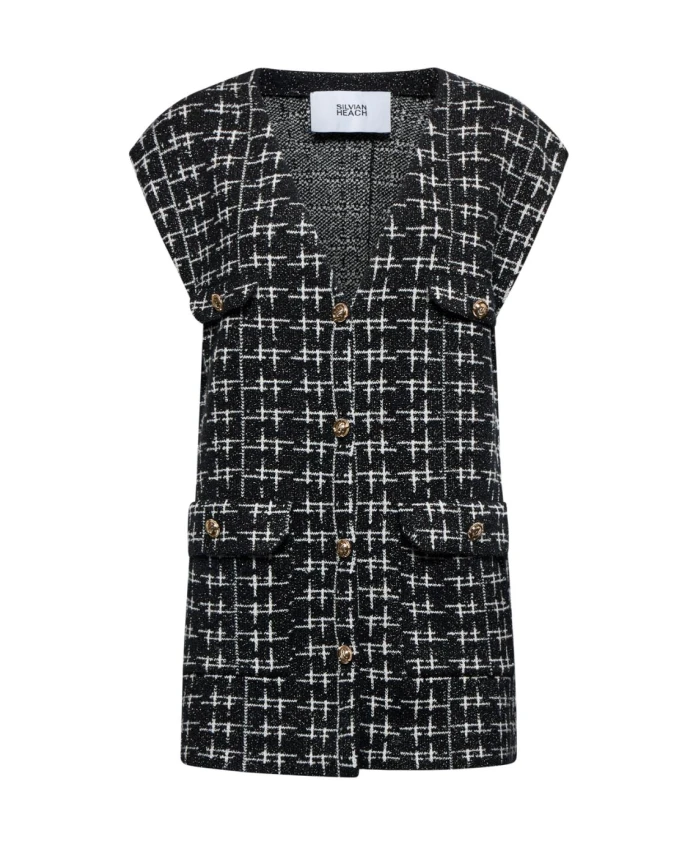Длинный жилет с эффектом твида Silvian Heach, черный
Длинный жилет с эффектом твида Silvian Heach, черный