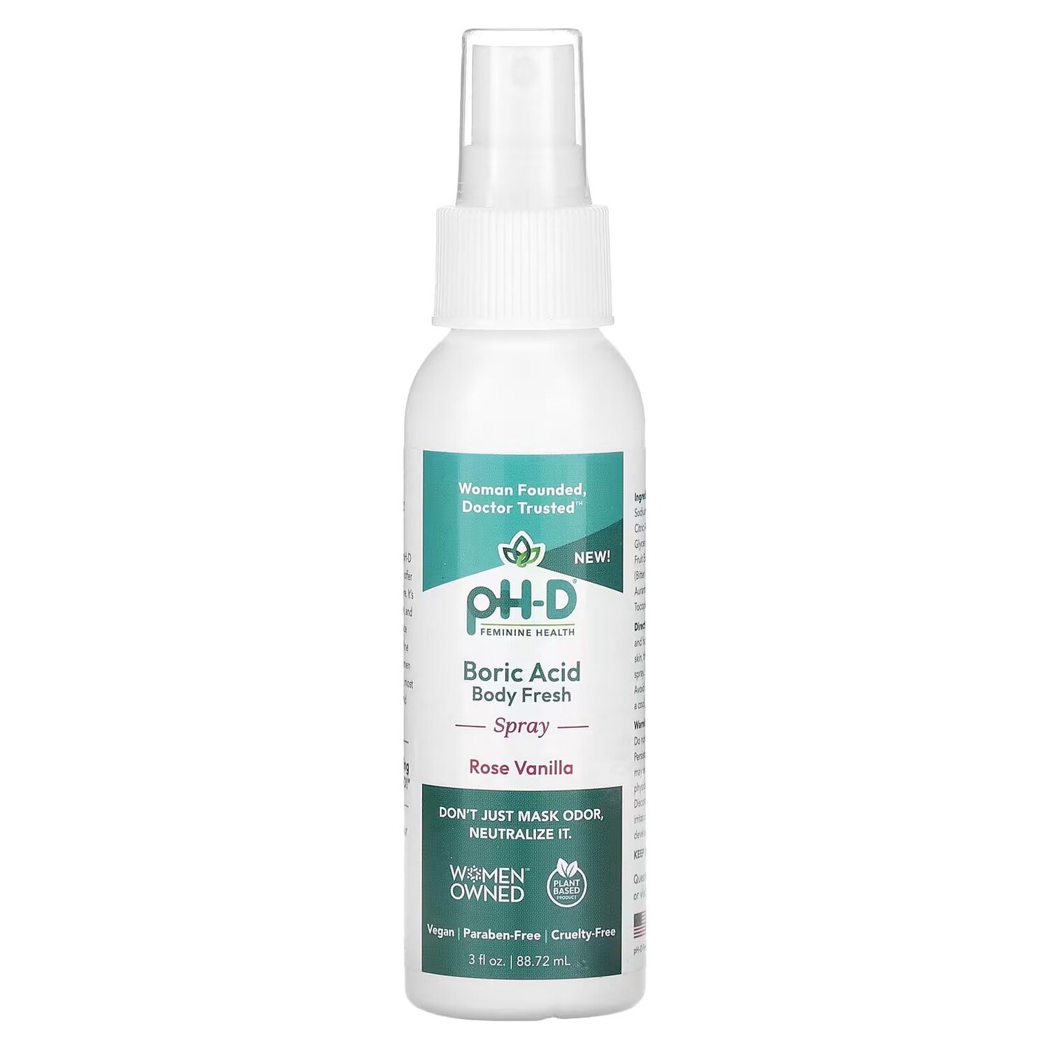 Борная кислота, спрей для свежести тела, розовая ваниль, 3 жидких унции (88,72 мл) Ph-D Feminine Health
Борная кислота, спрей для свежести тела, розовая ваниль, 3 жидких унции (88,72 мл) Ph-D Feminine Health