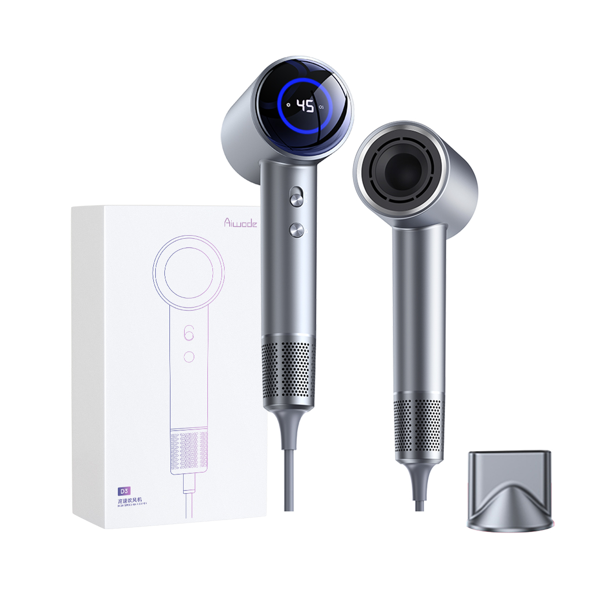 Фен Ai wo de Hair Dryer Ai Wo De, Silver
Фен Ai wo de Hair Dryer Ai Wo De, Silver