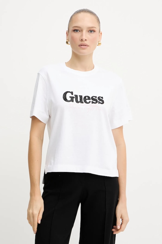 Хлопковая футболка Guess, белый
Хлопковая футболка Guess, белый