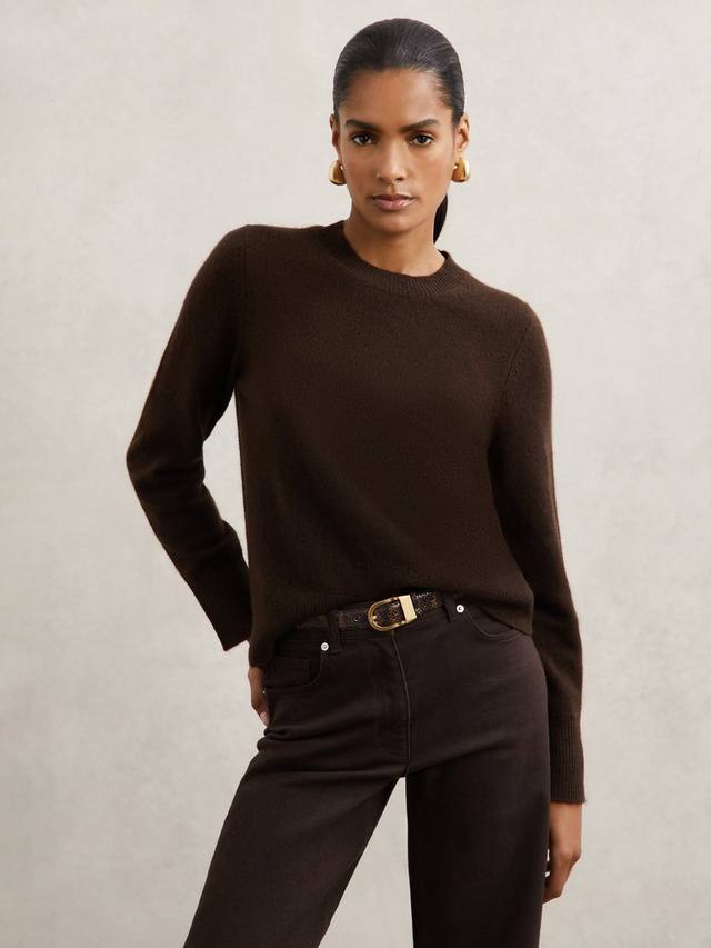 Мини джемпер из чистого кашемира с круглым вырезом Reiss, Chocolate Brown
Мини джемпер из чистого кашемира с круглым вырезом Reiss, Chocolate Brown