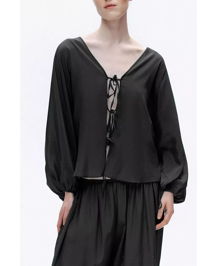 Женская рубашка, вышитая бисером NOCTURNE, черный
Женская рубашка, вышитая бисером NOCTURNE, черный