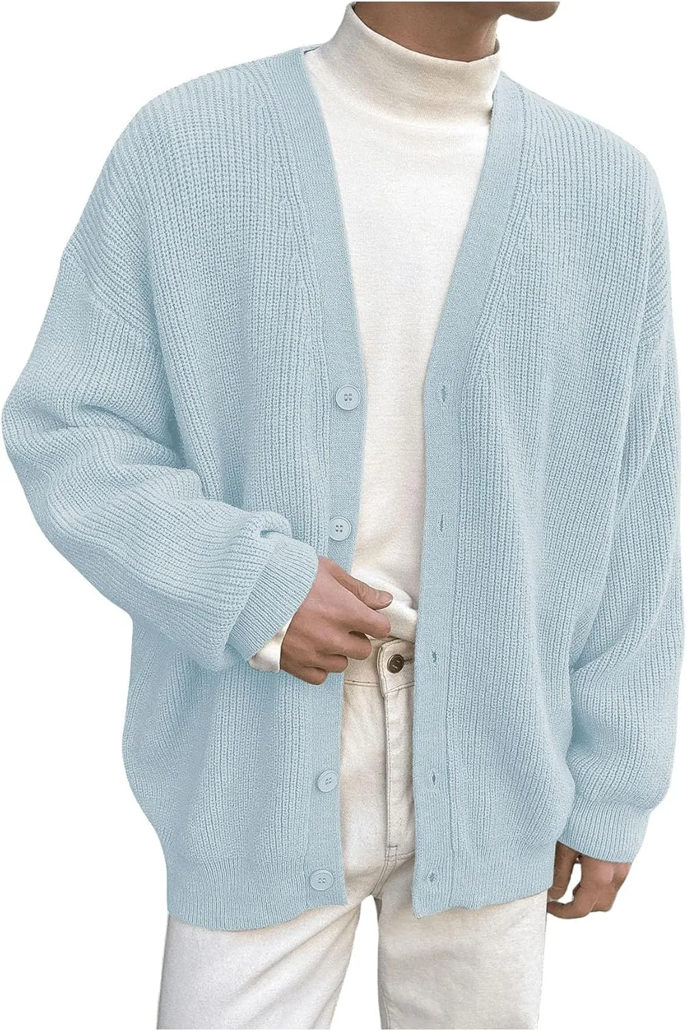 Мужской кардиган Floerns с длинным рукавом и V-образным вырезом
Мужской кардиган Floerns с длинным рукавом и V-образным вырезом