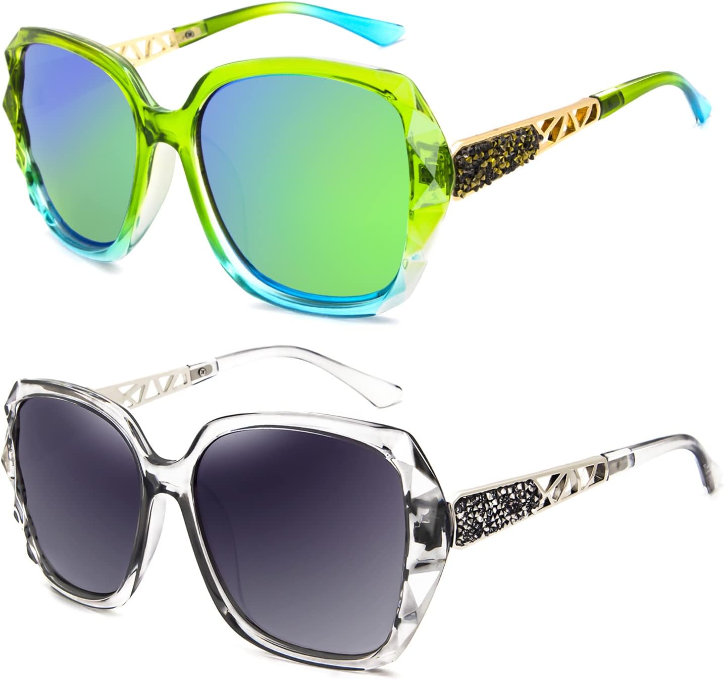 Женские солнцезащитные очки LECKIRUT большого размера, поляризованные, с защитой от УФ-излучения, классический стиль, черная оправа, серые линзы, H3 2pcs Green Frame Green Lens + Transparent Gray Frame Gray Lens
Женские солнцезащитные очки LECKIRUT большого размера, поляризованные, с защитой от УФ-излучения, классический стиль, черная оправа, серые линзы, H3 2pcs Green Frame Green Lens + Transparent Gray Frame Gray Lens