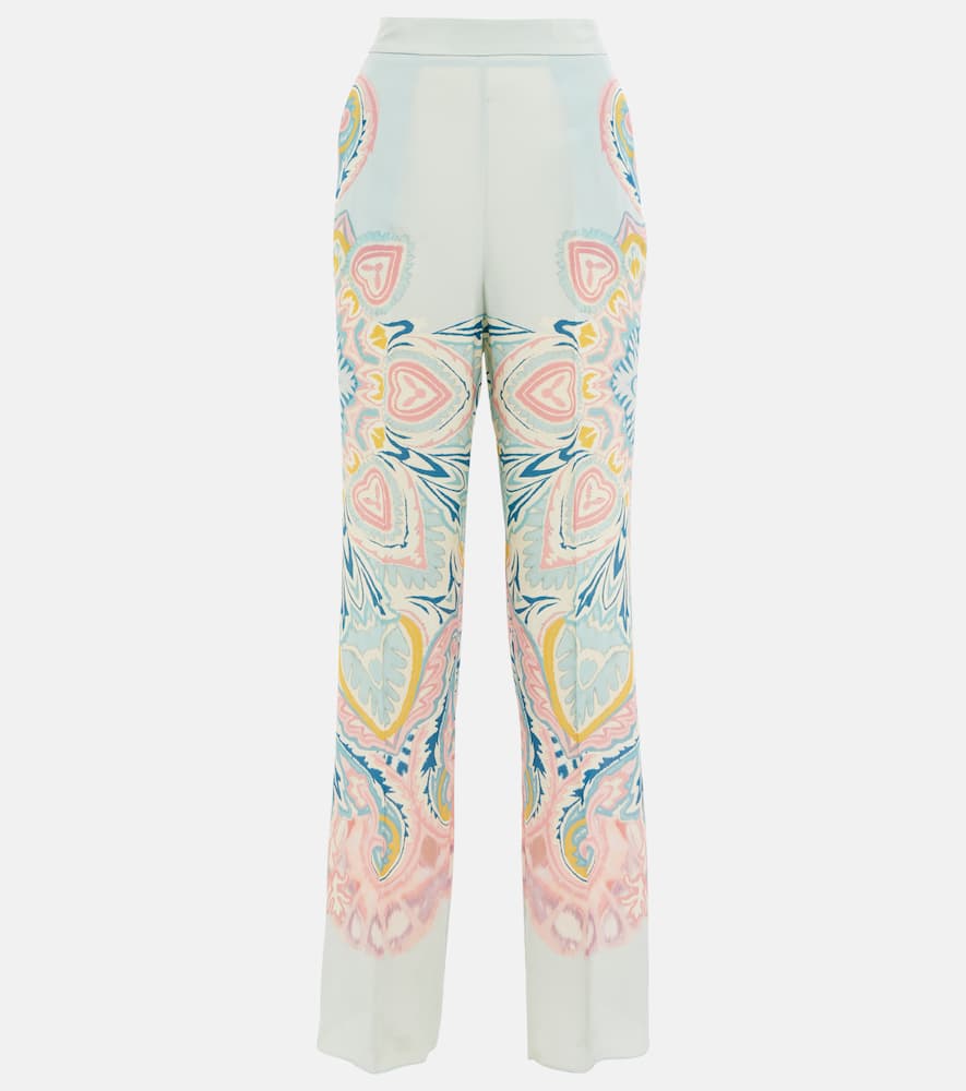 Шелковые брюки с высокой талией в стиле пейсли Etro
Шелковые брюки с высокой талией в стиле пейсли Etro