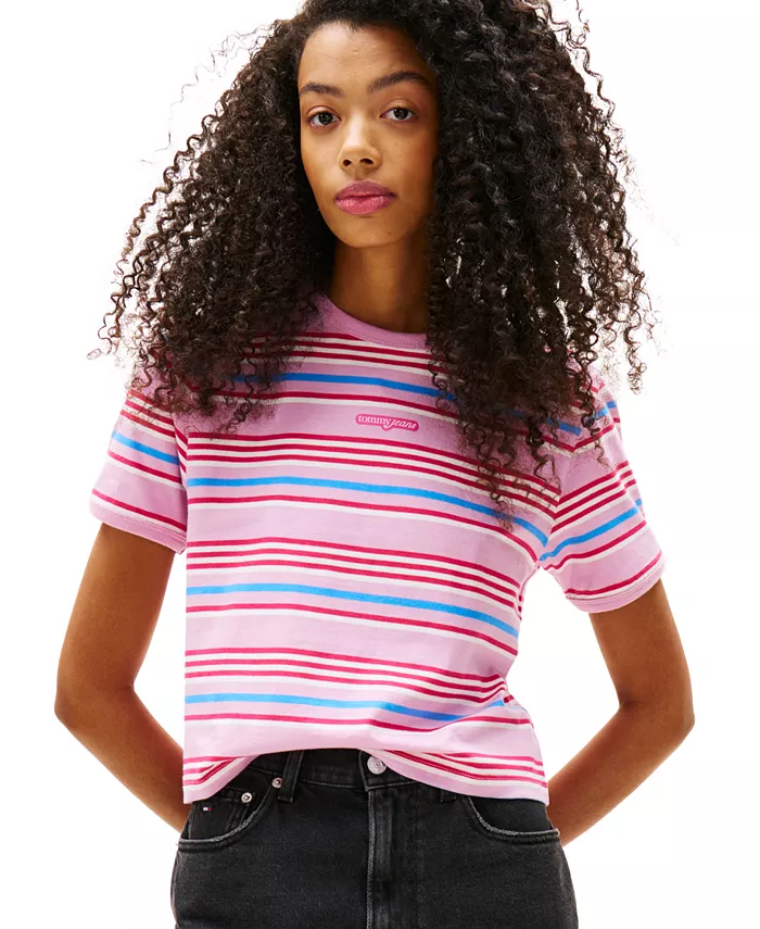 Женская футболка Regular Fit с логотипом Script Stripe Tommy Jeans, мультиколор
Женская футболка Regular Fit с логотипом Script Stripe Tommy Jeans, мультиколор
