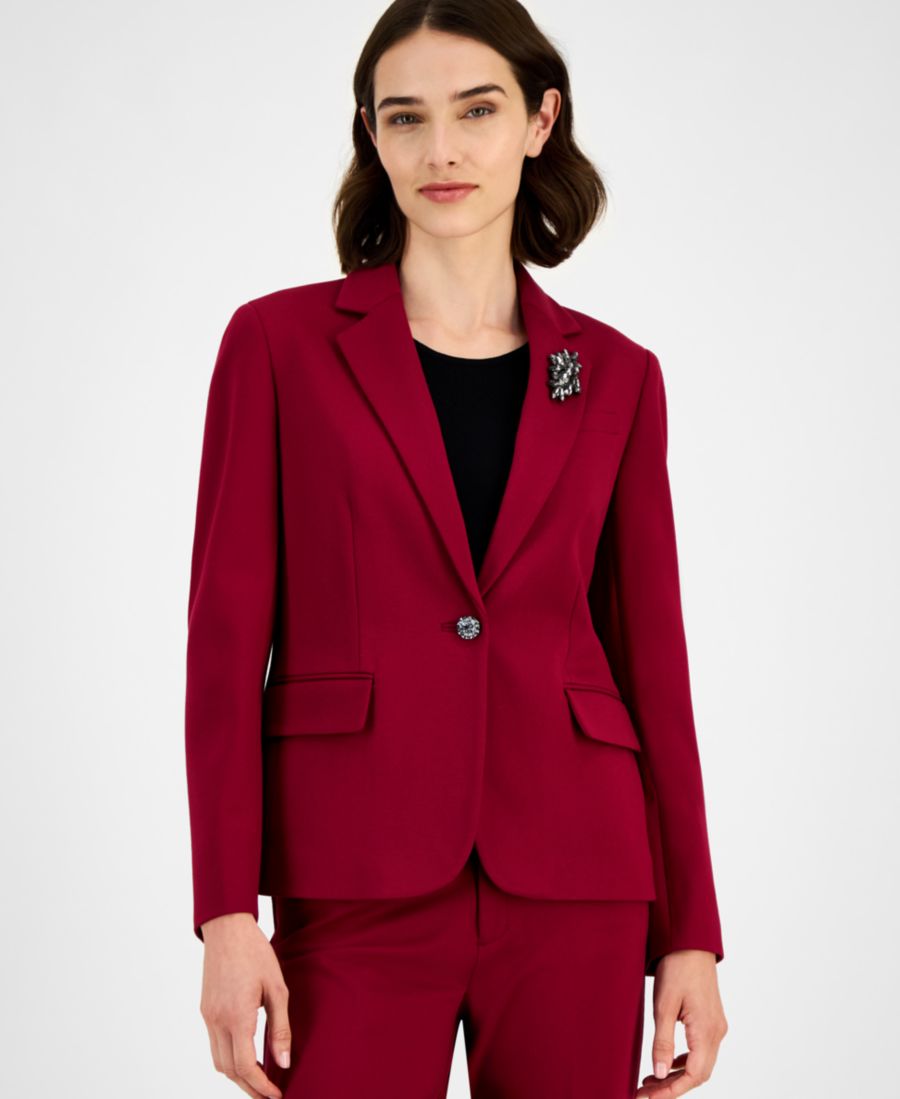 Женский однобортный блейзер с отделкой Anne Klein, Ruby Red
Женский однобортный блейзер с отделкой Anne Klein, Ruby Red