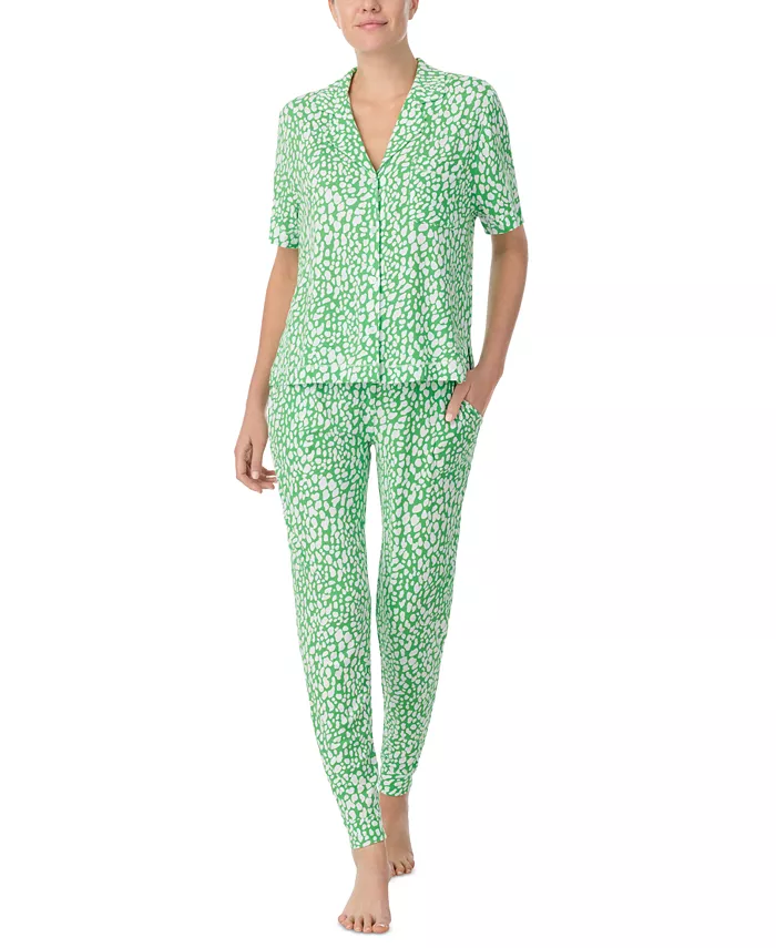 Женский комплект пижамы с коротким рукавом: рубашка и брюки Sanctuary, зеленый
Женский комплект пижамы с коротким рукавом: рубашка и брюки Sanctuary, зеленый