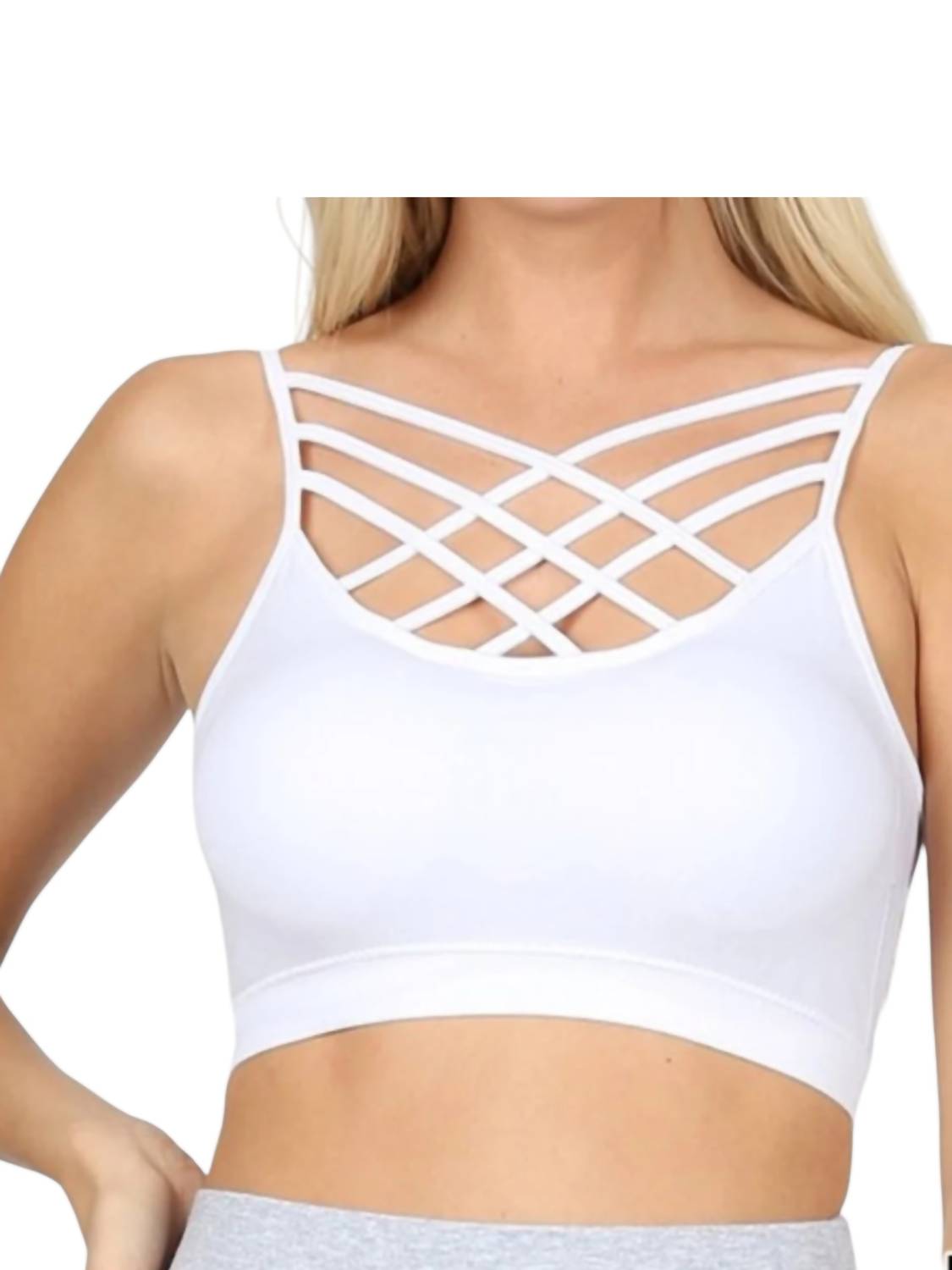 Бесшовный бюстгальтер-бралетт на бретельках белого цвета ZENANA
Бесшовный бюстгальтер-бралетт на бретельках белого цвета ZENANA