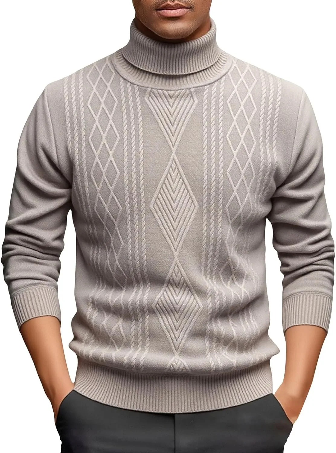 Мужской водолазный свитер ZYXTIM с длинным рукавом, вязаный, утепленный, Slim Fit
Мужской водолазный свитер ZYXTIM с длинным рукавом, вязаный, утепленный, Slim Fit