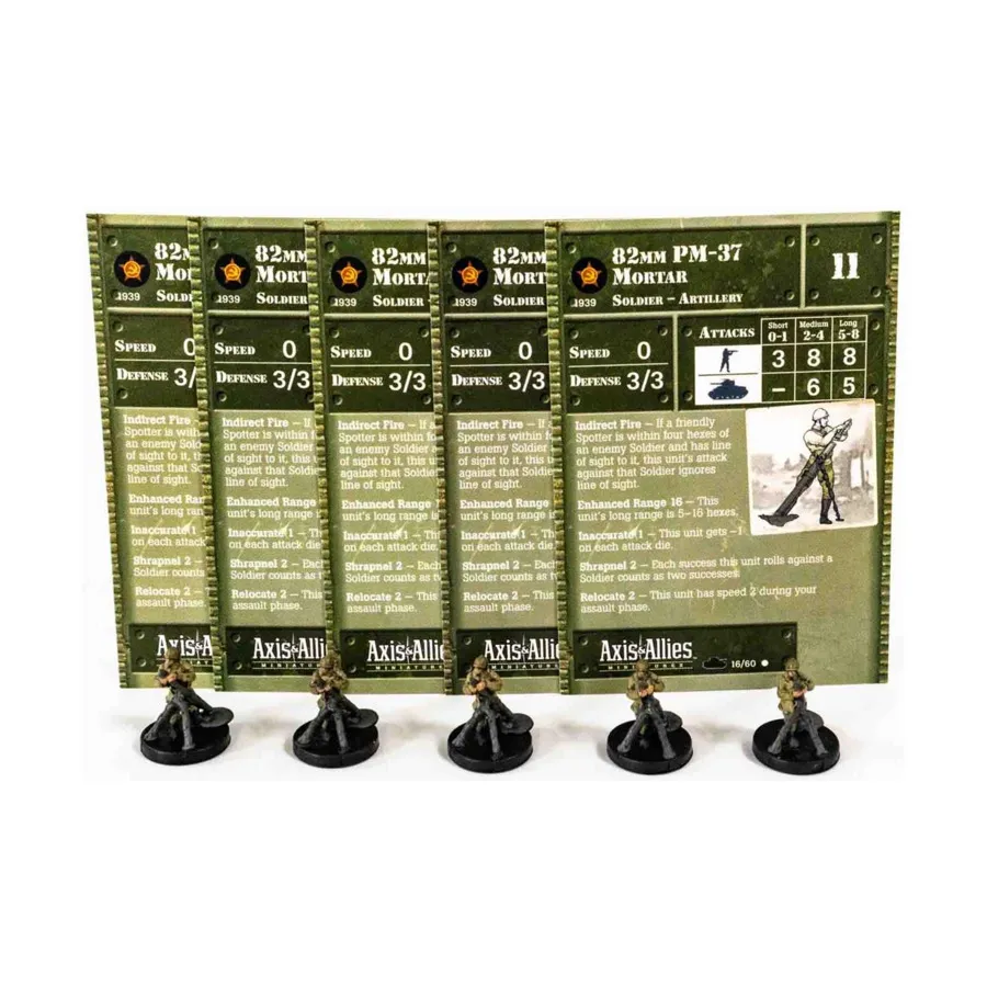 82-мм миномет ПМ-37 (1939-1945 гг.) (C)x5, Axis & Allies - Collectible Miniatures Game - 1939-1945 Singles
82-мм миномет ПМ-37 (1939-1945 гг.) (C)x5, Axis & Allies - Collectible Miniatures Game - 1939-1945 Singles