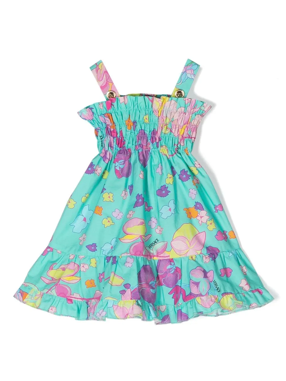Платье без рукавов с цветочным принтом Versace Kids, зеленый
Платье без рукавов с цветочным принтом Versace Kids, зеленый
