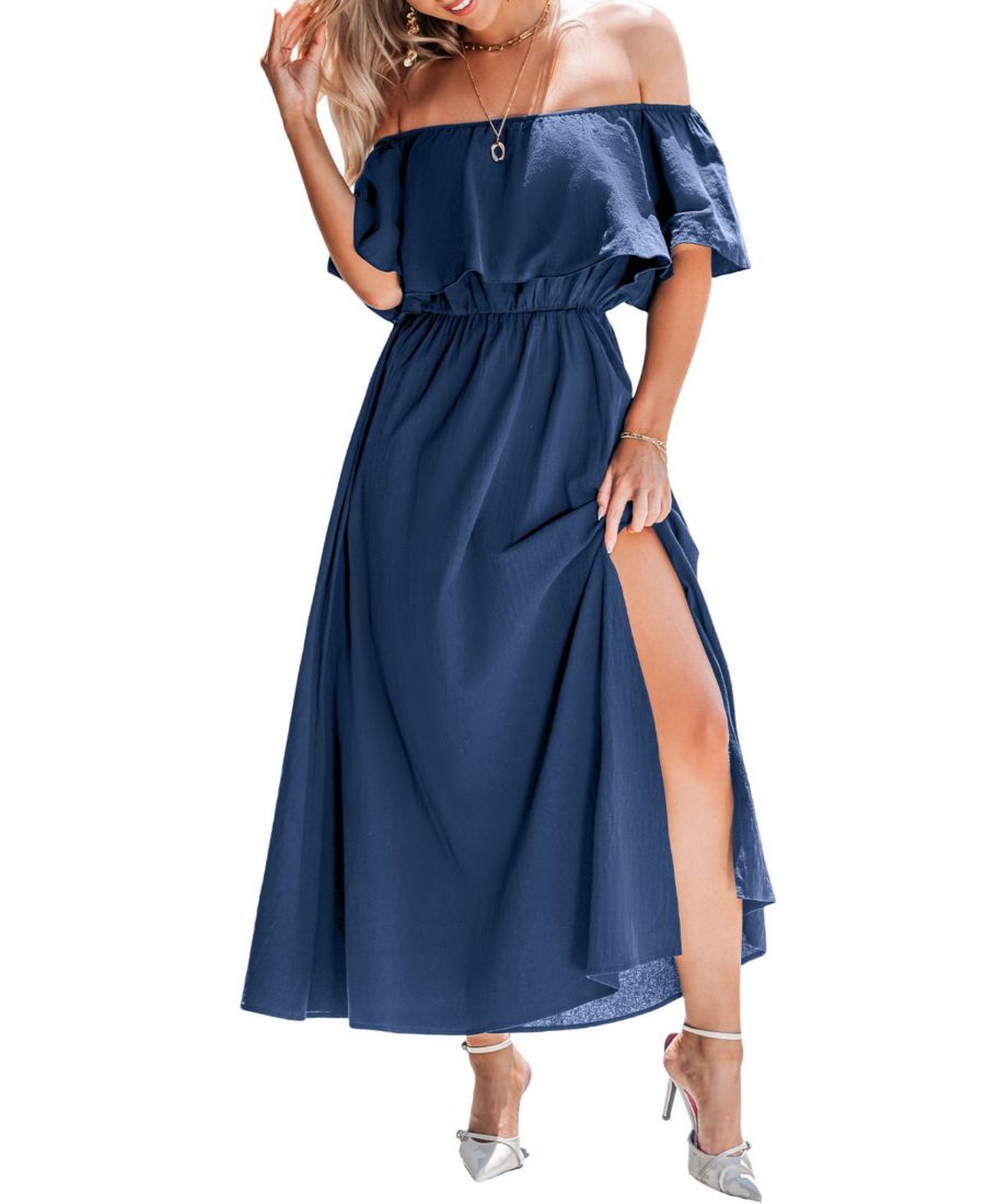 Женское пляжное платье макси с открытыми плечами, разрезом по низу и открытыми плечами Cupshe, Dark blue
Женское пляжное платье макси с открытыми плечами, разрезом по низу и открытыми плечами Cupshe, Dark blue