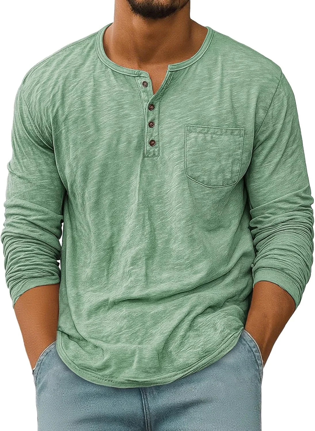Мужская рубашка с длинным рукавом Casual Henley T AAZJSS
Мужская рубашка с длинным рукавом Casual Henley T AAZJSS
