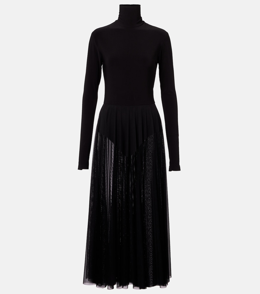 Полупрозрачное джерси и сетчатое миди-платье Norma Kamali, черный
Полупрозрачное джерси и сетчатое миди-платье Norma Kamali, черный