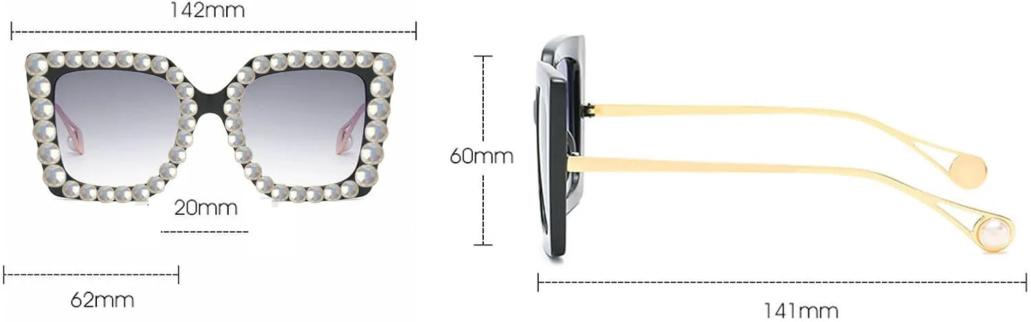 Willochra Модные солнцезащитные очки квадратной формы со стразами для женщин, увеличенная оправа с кристаллами, перламутровые градиентные линзы, 2pcs-black&leopard
Willochra Модные солнцезащитные очки квадратной формы со стразами для женщин, увеличенная оправа с кристаллами, перламутровые градиентные линзы, 2pcs-black&leopard