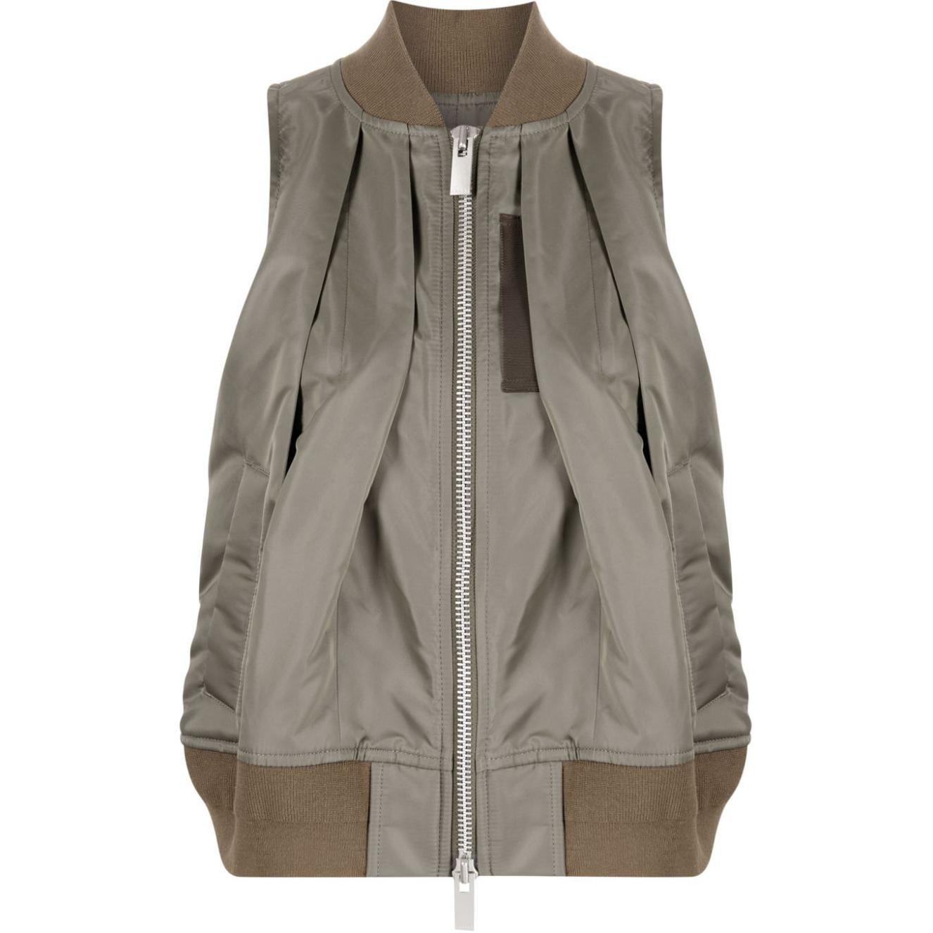 Застёгивающаяся на молнию нейлоновая жилетка Sacai, Lead
Застёгивающаяся на молнию нейлоновая жилетка Sacai, Lead