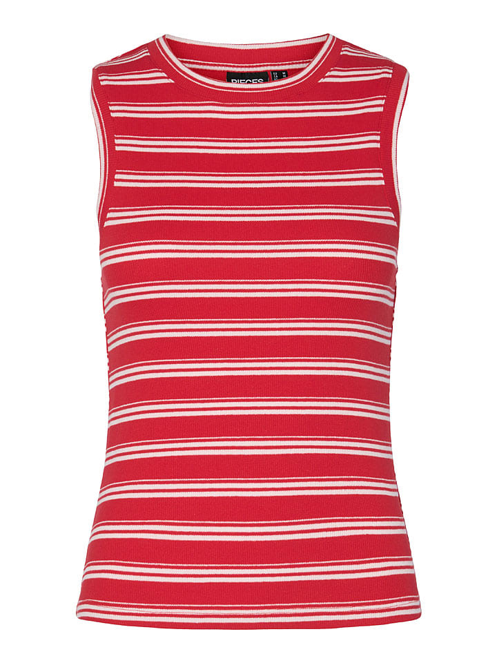 Топ Pieces, красно-белый 
Топ Pieces, красно-белый