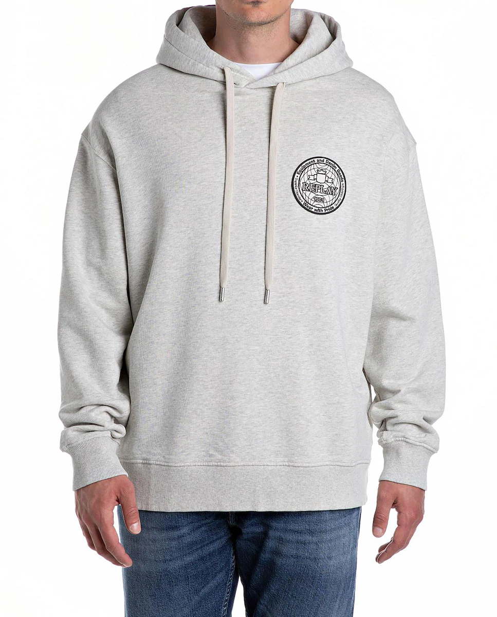 Мужская хлопковая толстовка с капюшоном Replay, светло-серый
Мужская хлопковая толстовка с капюшоном Replay, светло-серый