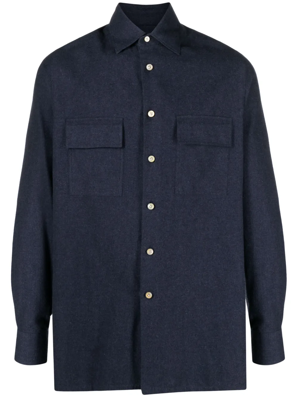 Фетровая рубашка Kiton, синий 
Фетровая рубашка Kiton, синий