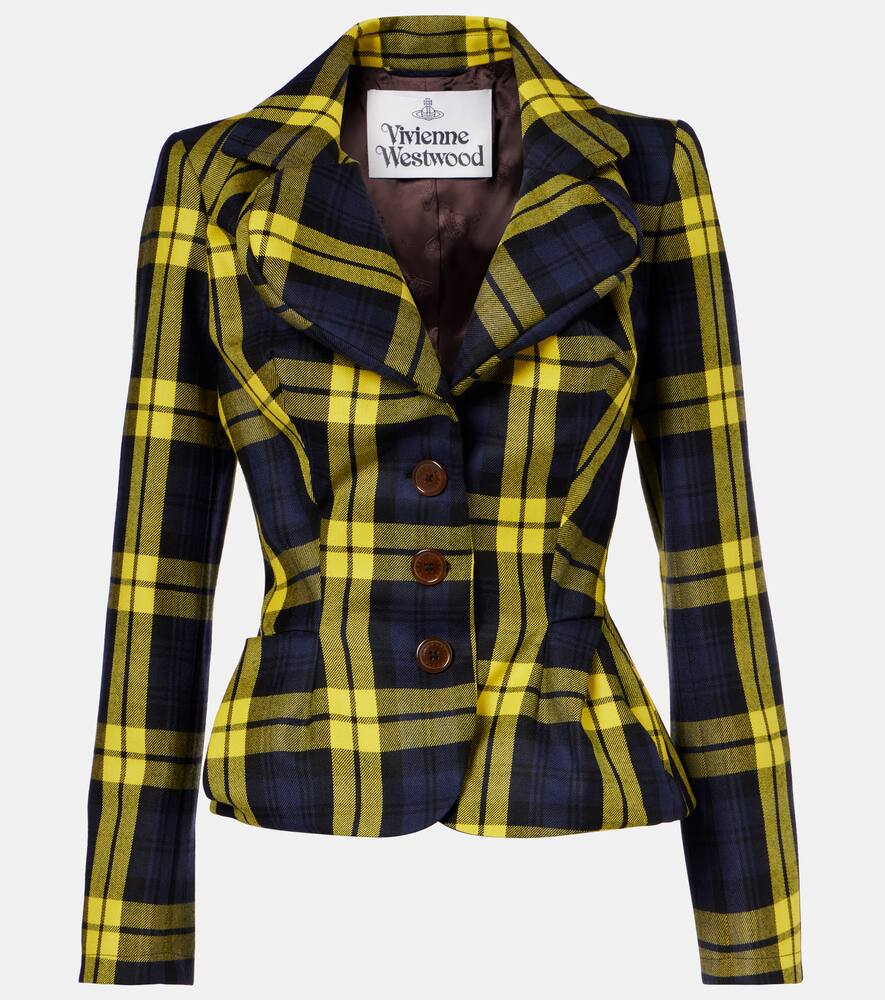 Пиджак из верджин вули в клетку Vivienne Westwood, Aw25-Navy/Yellow
Пиджак из верджин вули в клетку Vivienne Westwood, Aw25-Navy/Yellow