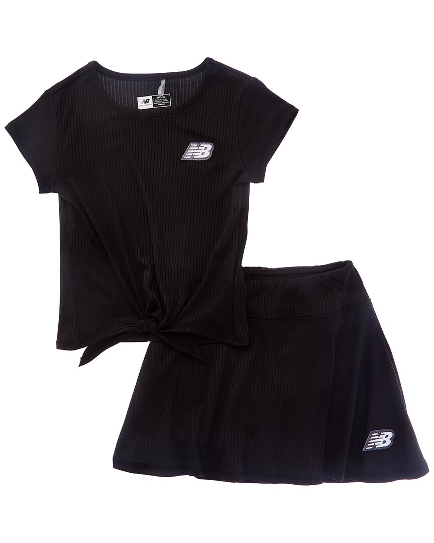 Комплект New Balance из двух предметов: футболка в рубчик и самокат, черный
Комплект New Balance из двух предметов: футболка в рубчик и самокат, черный