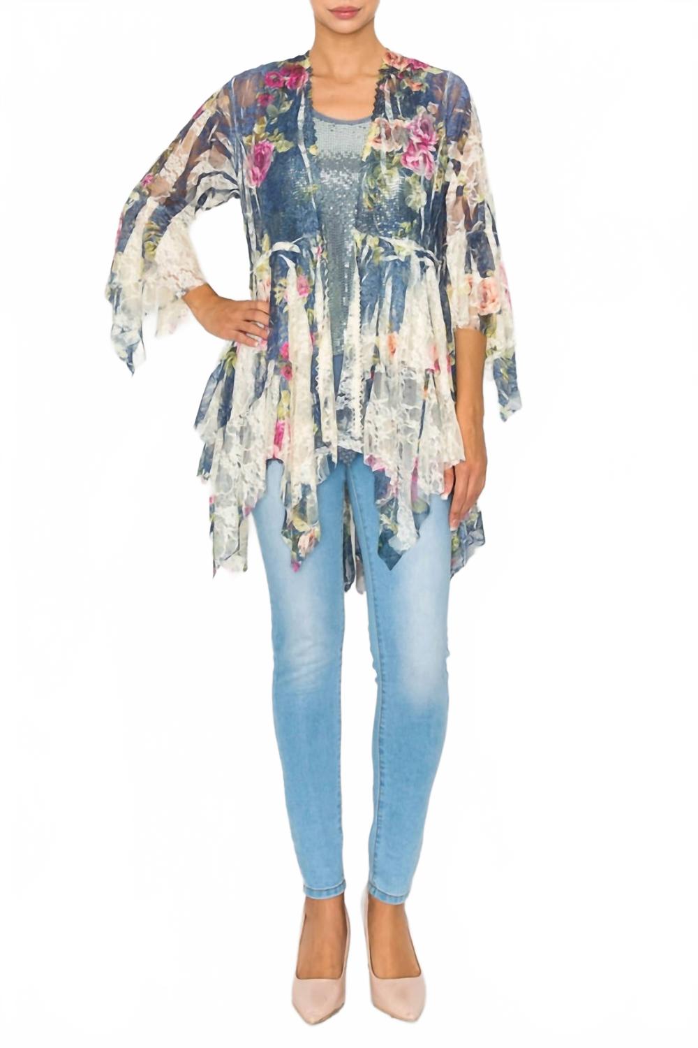 Джинсовый кардиган с кружевом и розами, цвет многоцветный Origami, Multi
Джинсовый кардиган с кружевом и розами, цвет многоцветный Origami, Multi