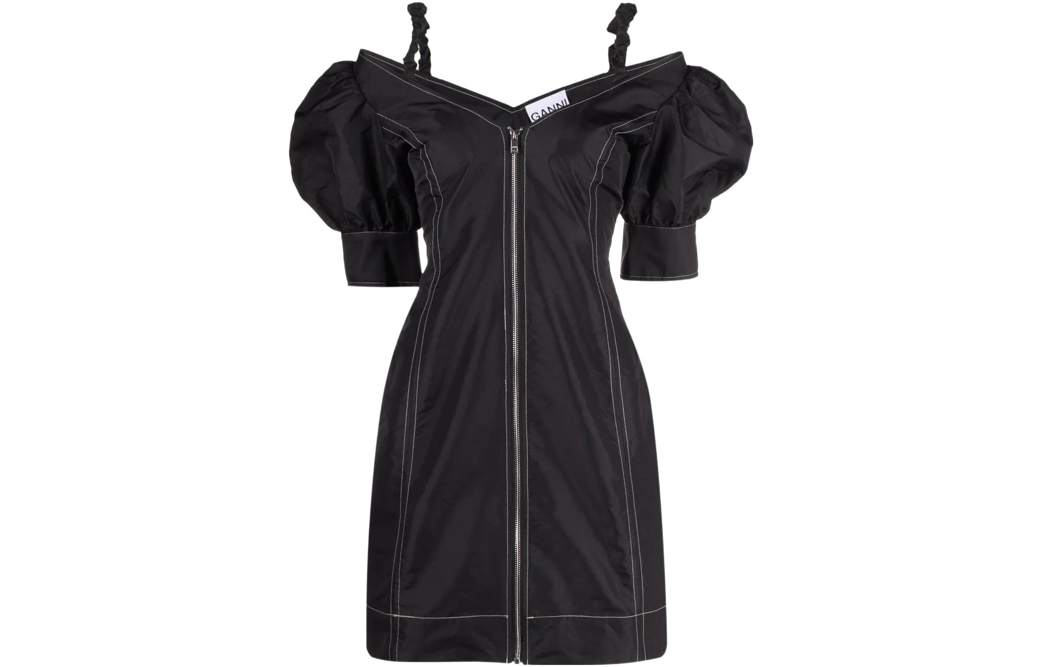 Женское черное короткое платье GANNI
Женское черное короткое платье GANNI