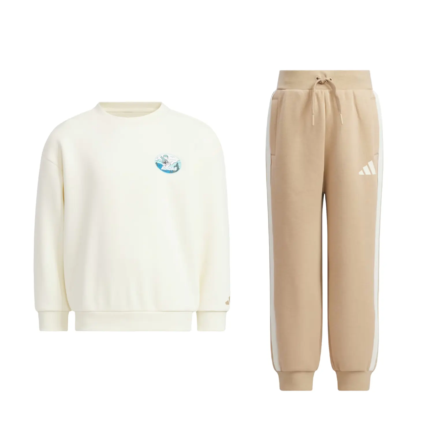 Детский повседневный спортивный комплект из двух предметов Adidas, айвори/warm sandstone
Детский повседневный спортивный комплект из двух предметов Adidas, айвори/warm sandstone