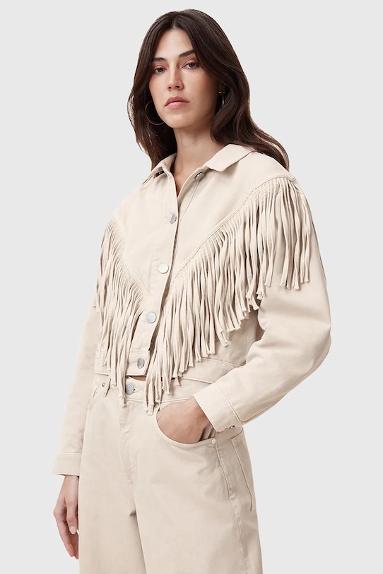 Хлопковая куртка MARLENE FRNGE Allsaints, бежевый
Хлопковая куртка MARLENE FRNGE Allsaints, бежевый