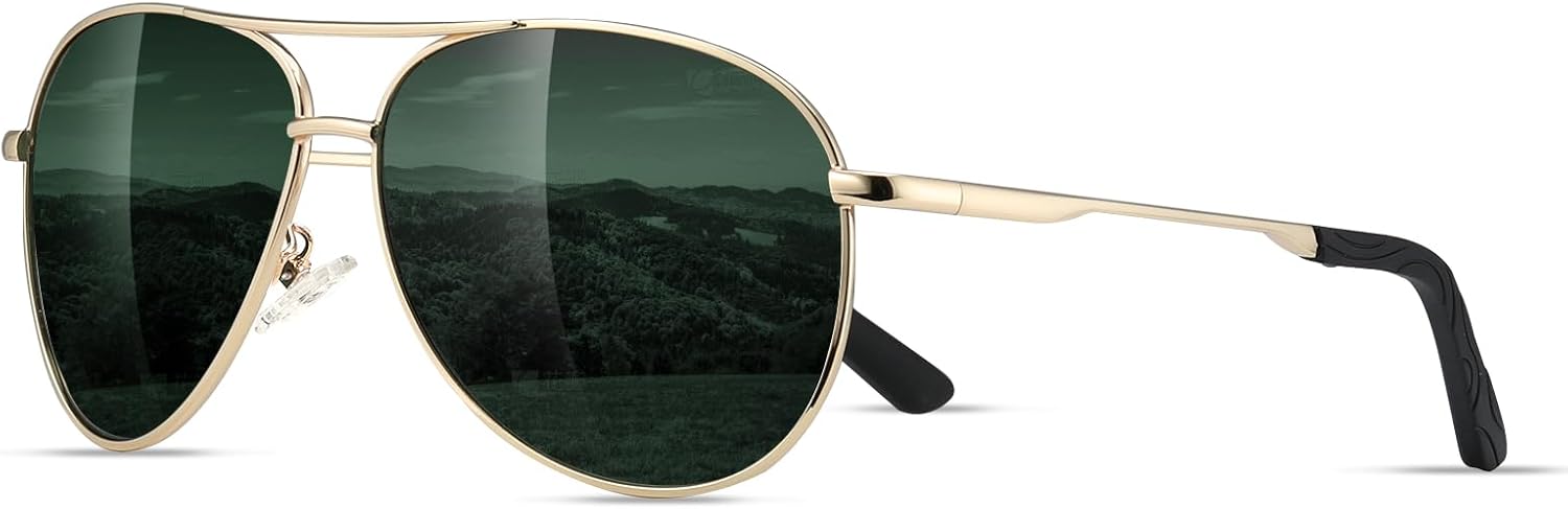 Поляризованные солнцезащитные очки-авиаторы Eiuizah для мужчин и женщин — классические солнцезащитные очки для вождения, рыбалки и защиты от УФ-излучения, C2(1 Pack) Gold Frame/Blackish Green Lenses
Поляризованные солнцезащитные очки-авиаторы Eiuizah для мужчин и женщин — классические солнцезащитные очки для вождения, рыбалки и защиты от УФ-излучения, C2(1 Pack) Gold Frame/Blackish Green Lenses