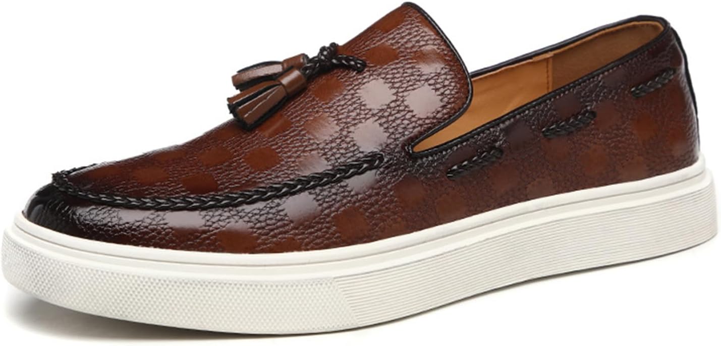 Мужские слипоны-лоферы из искусственной кожи с кисточками, повседневные платформенные туфли, легкие кожаные лоферы Generic, коричневый
Мужские слипоны-лоферы из искусственной кожи с кисточками, повседневные платформенные туфли, легкие кожаные лоферы Generic, коричневый