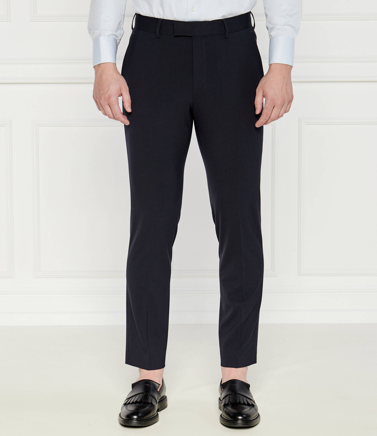 Брюки BOSS BLACK chino h-george Custom slim fit, темно-синий 
Брюки BOSS BLACK chino h-george Custom slim fit, темно-синий