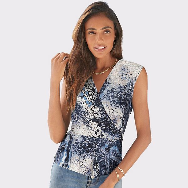 Женский топ в стиле wrap Lascana, Blue Printed
Женский топ в стиле wrap Lascana, Blue Printed